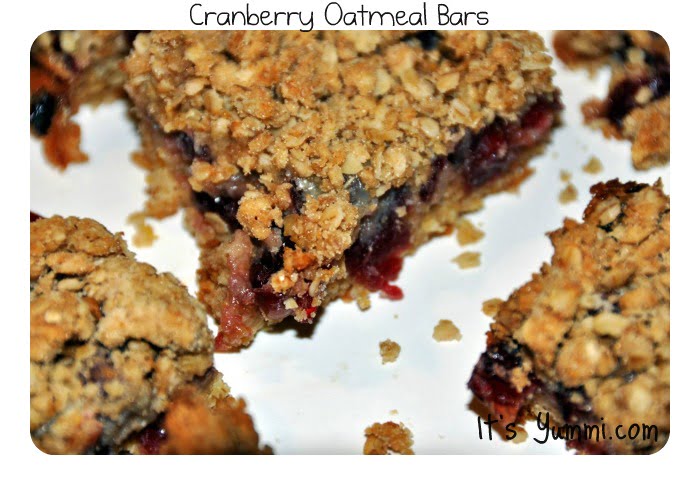 Oatmeal Cranberry Bars from ItsYummi.com