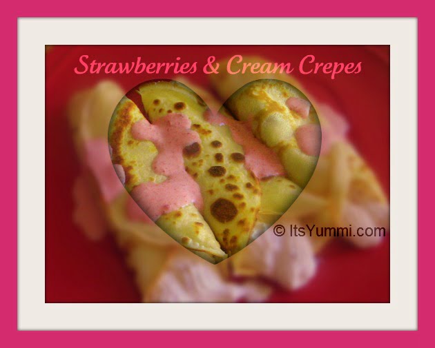 Strawberries and cream crepes