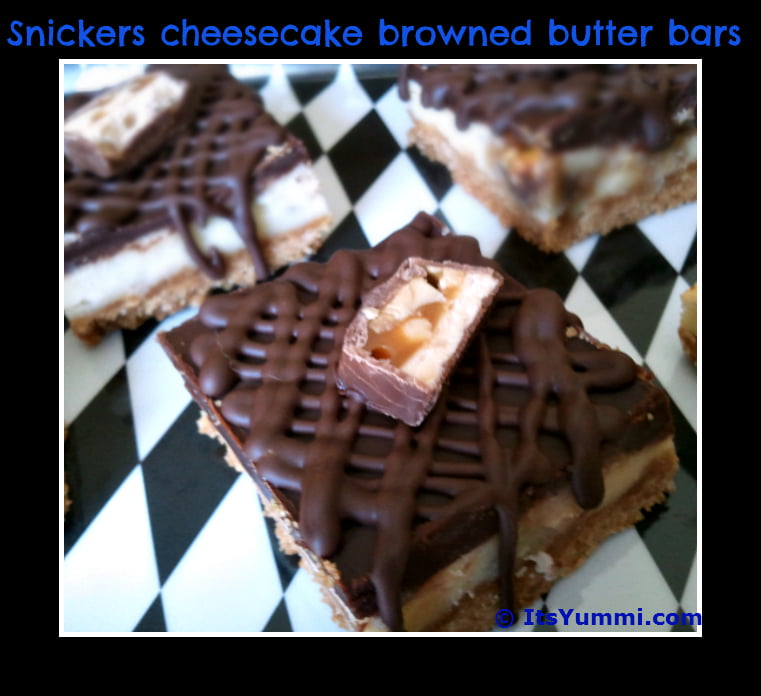 Snickers Cheesecake Browned Butter Bars