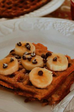 banana bread waffles from ItsYummi.com #breakfast #waffles #recipe