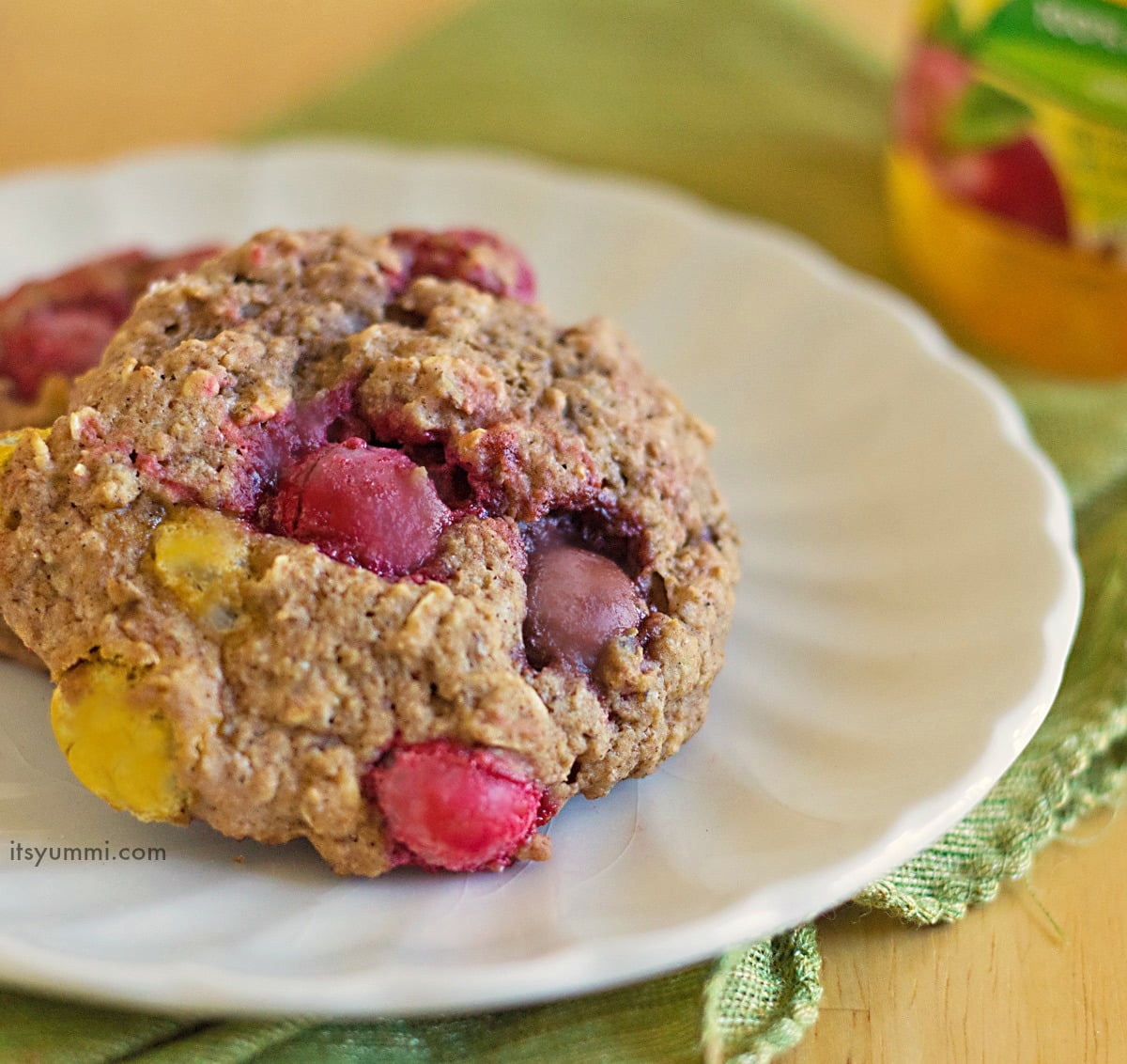 Peanut Butter M&M Apple Sauce Cookies FlavorofFall