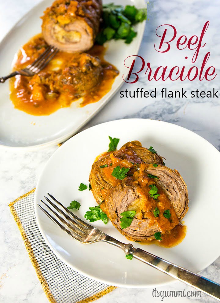 Beef Braciole (Stuffed Flank Steak) + VIDEO Its Yummi