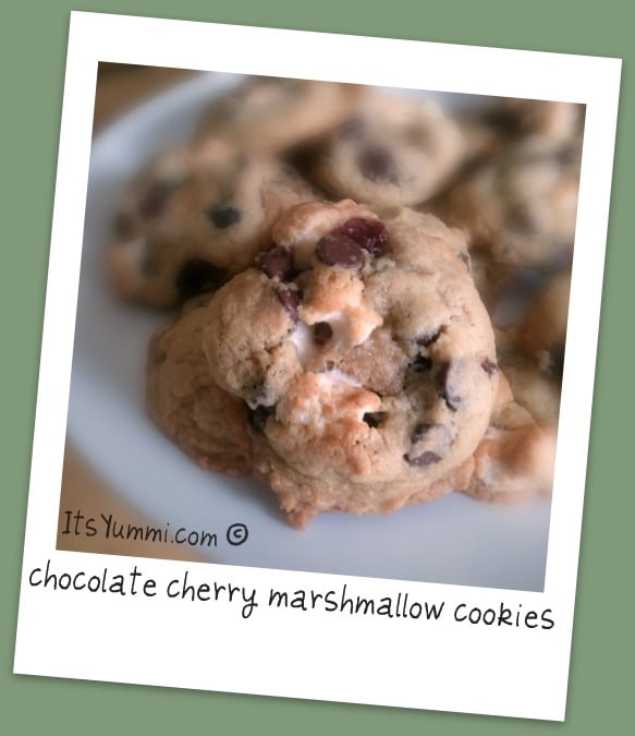 Chocolate Cherry Marshmallow Cookies