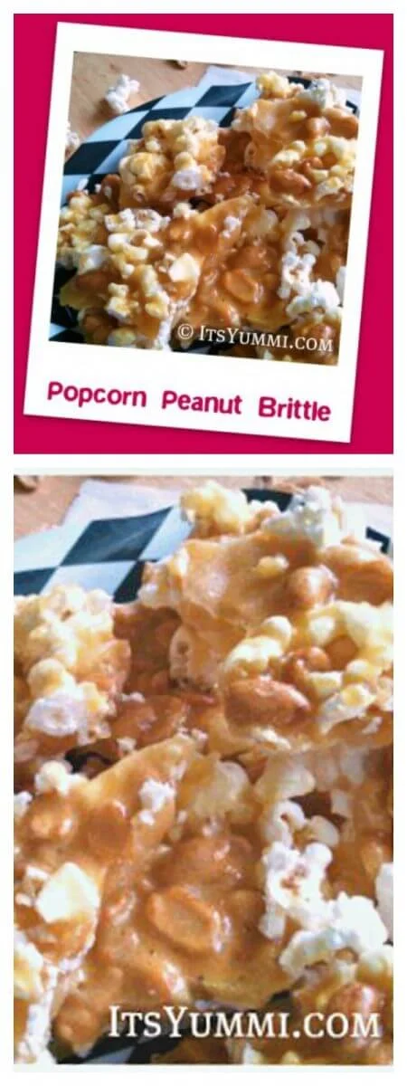 Popcorn peanut brittle is a salty-sweet treat, perfect for game day munchies, holiday food gifts, or for no special occasion at all! | Recipe on itsyummi.com