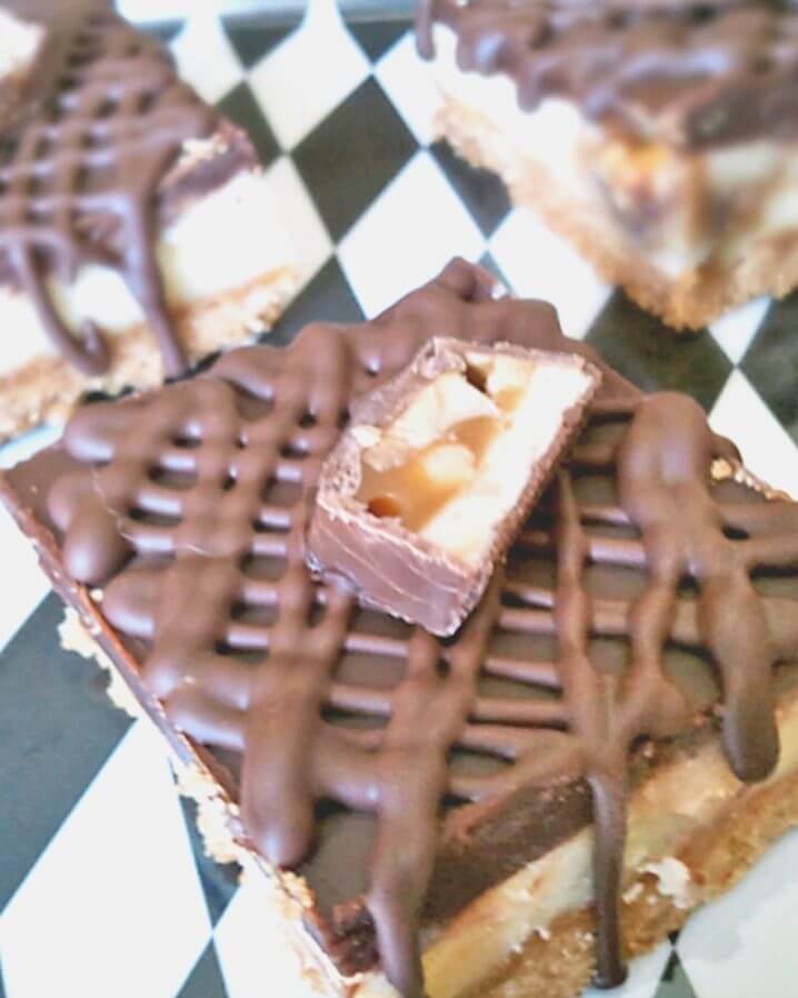 Snickers cheesecake brown butter bars 