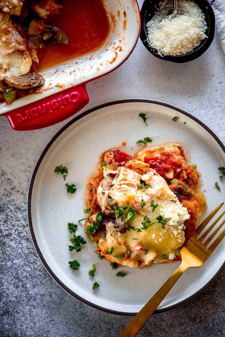 spaghetti squash casserole on a plate