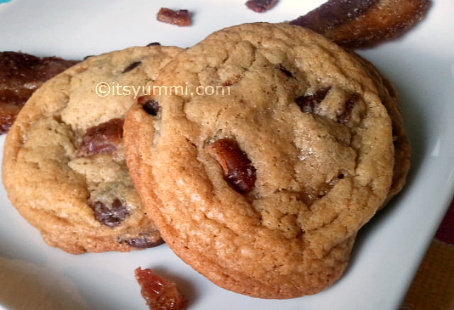 Browned Butter Candied Bacon Chocolate Chip Cookies - Get the recipe from ItsYummi.com