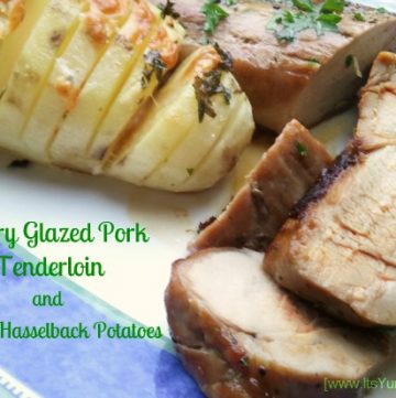 Cherry Glazed Pork Tenderloin Recipe, plus a Hasselback potatoes recipe.