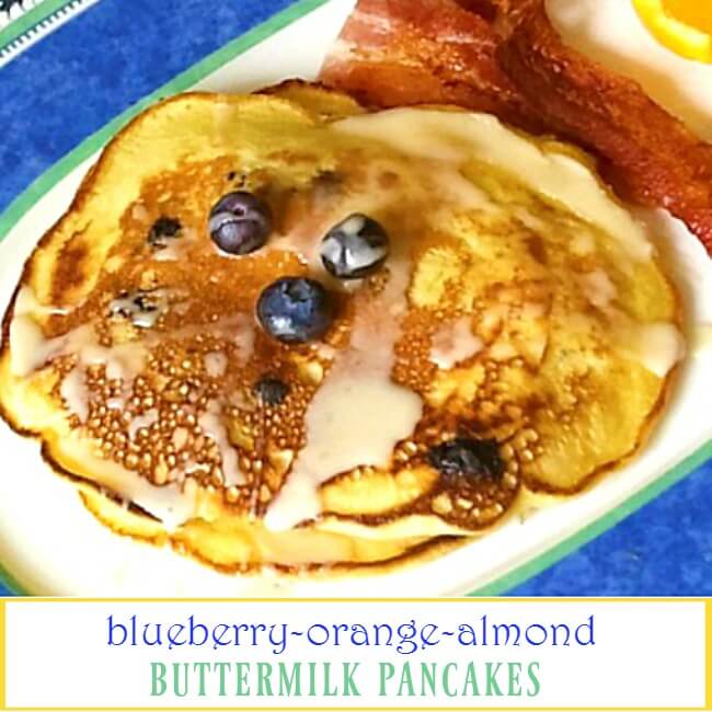 Blueberry-Orange Almond Buttermilk Pancakes | ItsYummi.com | brunch recipes | pancakes | buttermilk pancakes