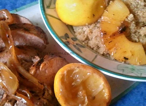 quinoa with caramelized pineapple and lemon