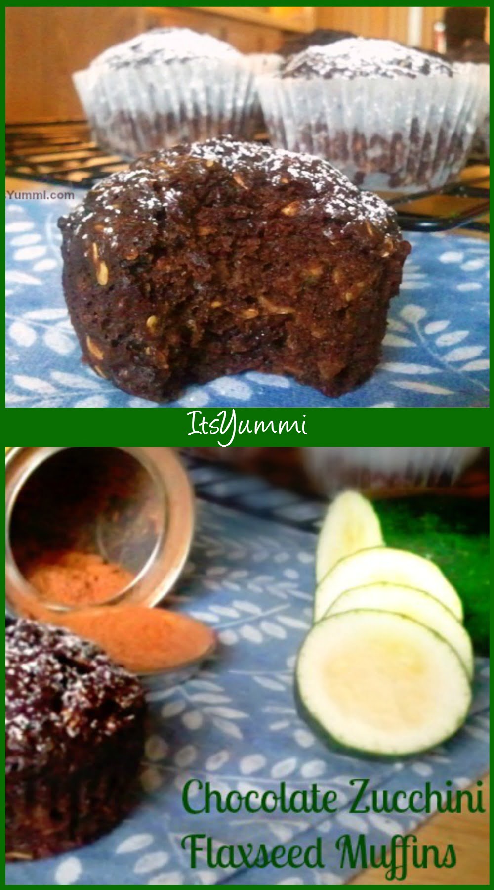 Chocolate Zucchini Flaxseed Muffins Its Yummi Bites of food and life