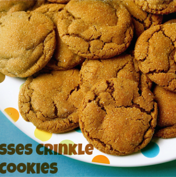 platter of homemade Molasses Crinkle Cookies