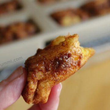 one piece of cinnamon banana monkey bread