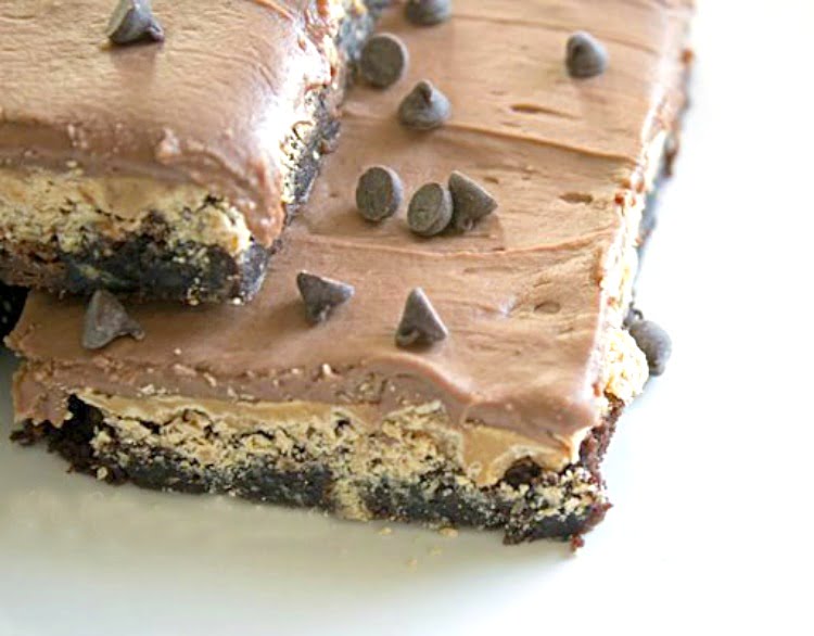 Peanut Butter Brownies with Chocolate Ganache Frosting Its Yummi
