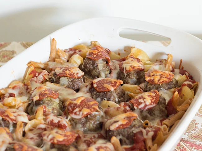 Meatball Pepperoni Pizza Pasta