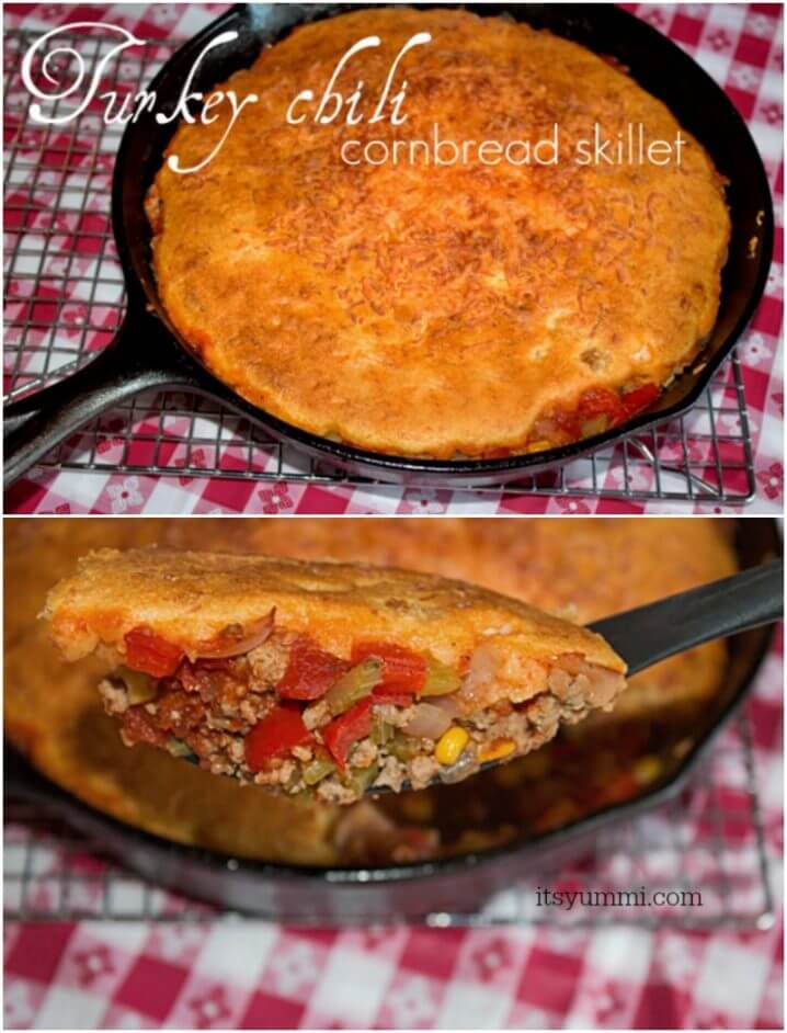 Turkey Chili Cornbread Skillet Its Yummi