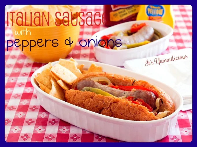 This Italian Sausage with Peppers & Onions from ItsYummi.com is a great way to celebrate the 4th of July or any summer picnic!
