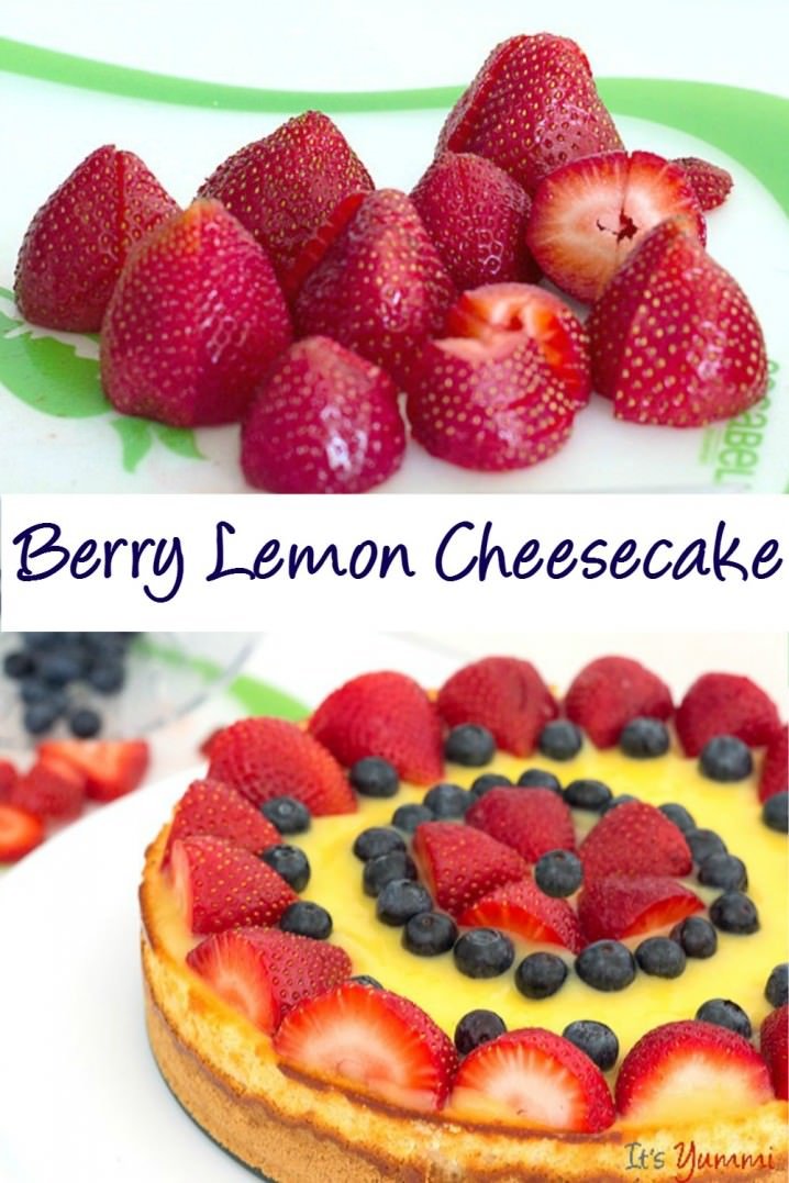 Berry Lemon Cheesecake from ItsYummi.com - filled with lemon curd and fresh berries, this is an awesome summer dessert.