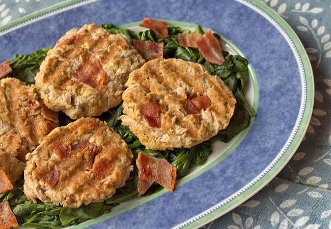 Recipe for Healthy Tuna Patties with Bacon, from ItsYummi.com