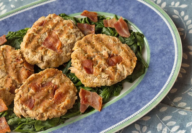 Tuna Patties with Bacon