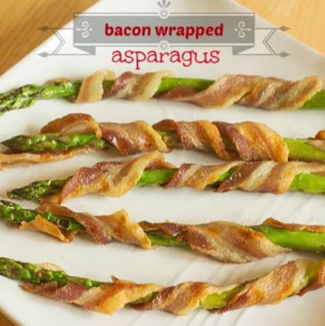 This bacon wrapped asparagus from ItsYummi.com is a low-carb side dish and a delicious way to use spring asparagus!