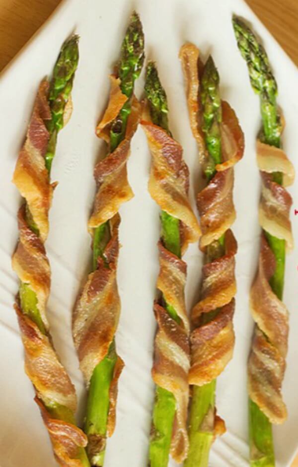 crescent bacon wrapped asparagus