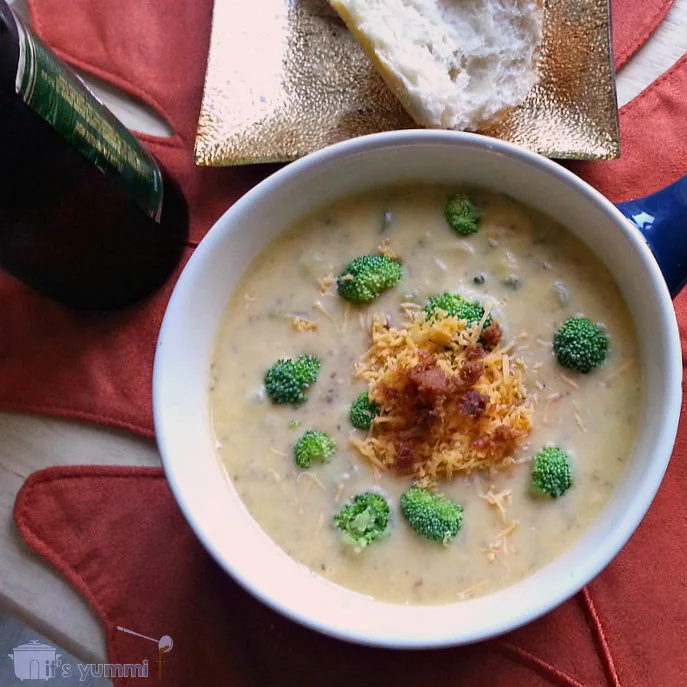 Broccoli Bacon Beer Cheese Soup from ItsYummi.com