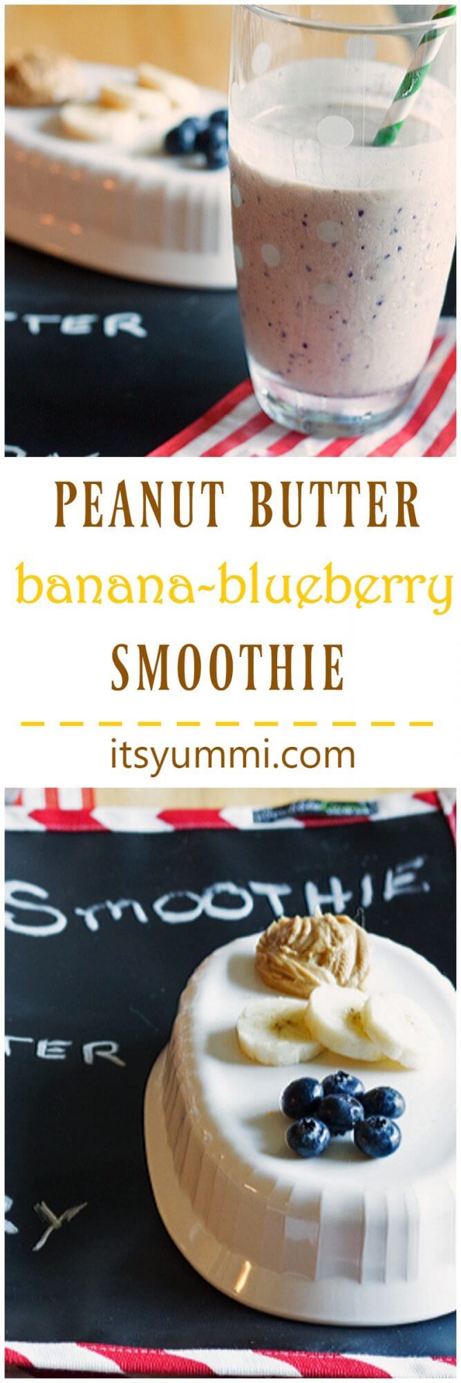 Peanut Butter Banana Blueberry Protein Smoothie Its Yummi