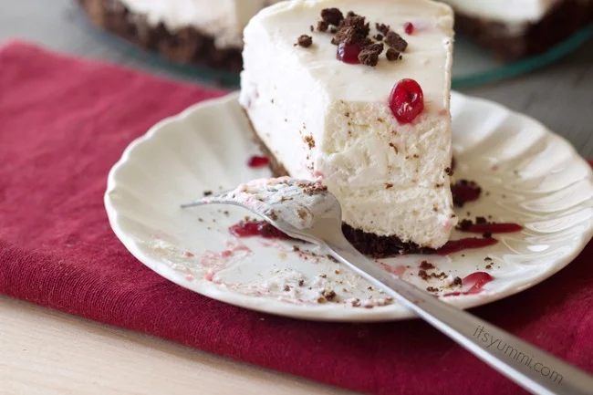 Pomegranate Whipped Cream Cheesecake from ItsYummi.com