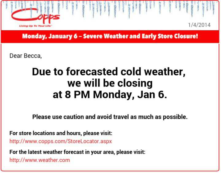copps hours
