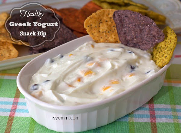 Healthy Caribbean Greek Yogurt Dip Recipe with Mango and Black Beans - A healthy snack recipe from @itsyummi