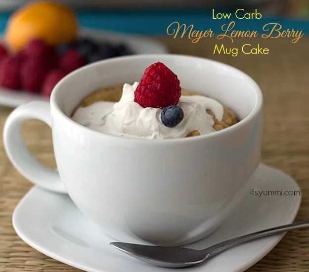 Low Carb Meyer Lemon Berry Mug Cake Recipe Low Carb Meyer Lemon Mug Cake