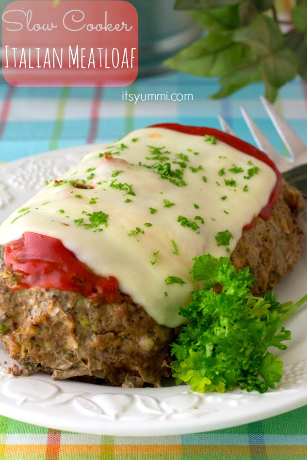 Slow Cooker Italian Meatloaf from ItsYummi.com