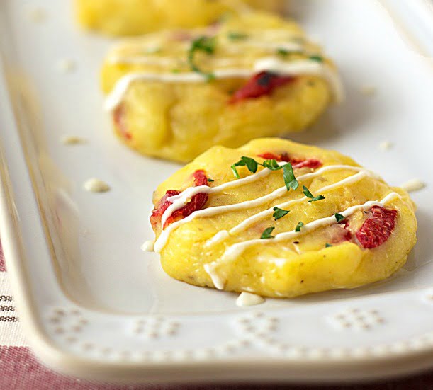 Duchesse Potato Cakes with Carb Free Parmesan Sauce