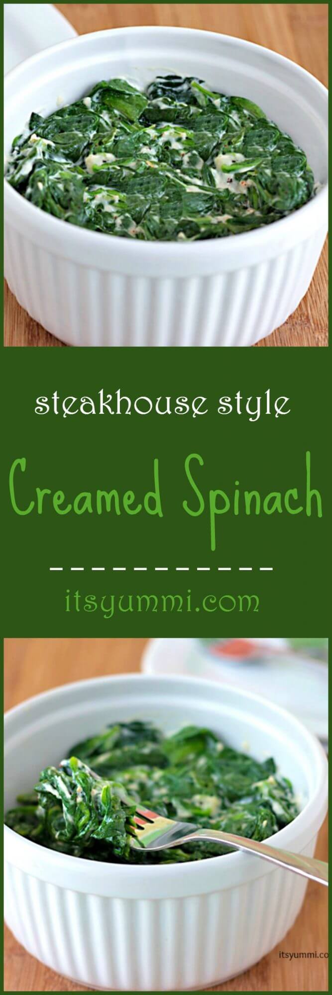 Steakhouse Style Creamed Spinach Recipe - Just like they serve at the fancy steakhouses. AND it's low carb! Get the recipe from @itsyummi