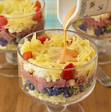 Healthy Reuben Salad from itsyummi.com with a low carb 1000 Island Dressing!