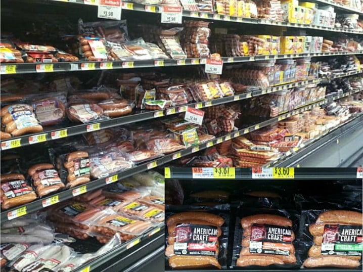 Hillshire Farm American Craft Sausages at Walmart in Appleton Wisconsin