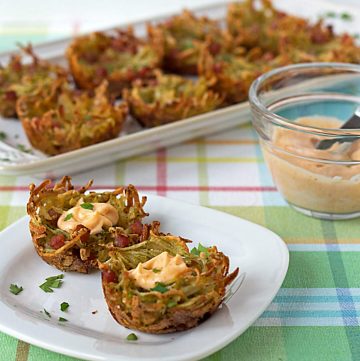 Easy Cheesy Hash Brown Potato Nests