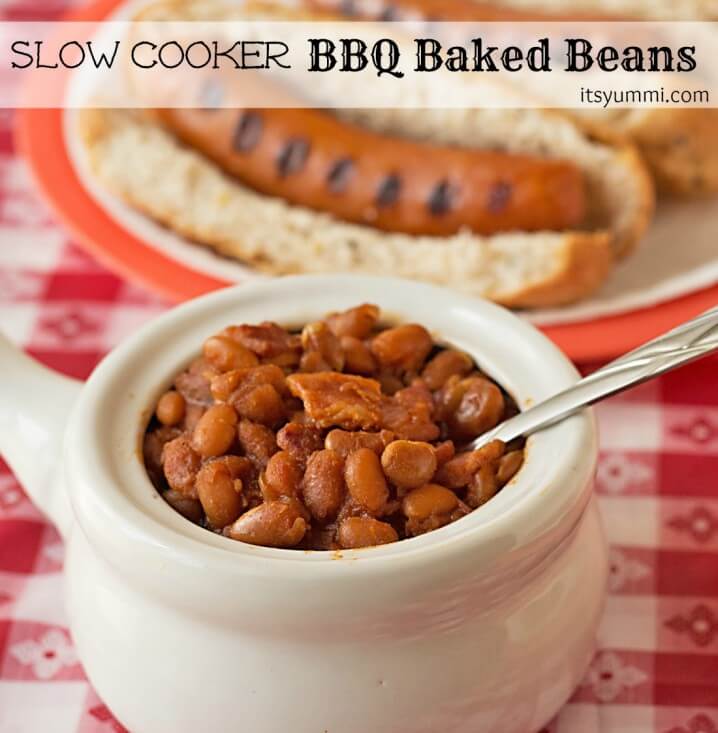 Slow Cooker BBQ Baked Beans and Chicago Style #AmericanCraft Sausage Recipes #StartYourGrill #shop