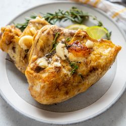 heart healthy oven roasted chicken on a plate