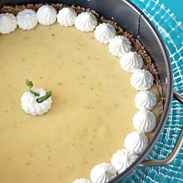 Key lime cheesecake with a hazelnut crust from ItsYummi.com