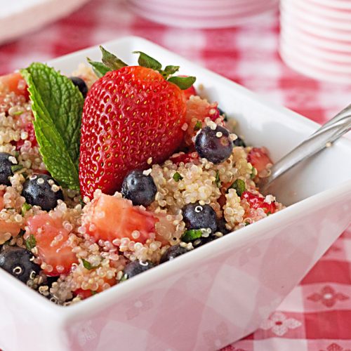 Quinoa Fruit Salad - Red White and Blue Recipe - Its Yummi