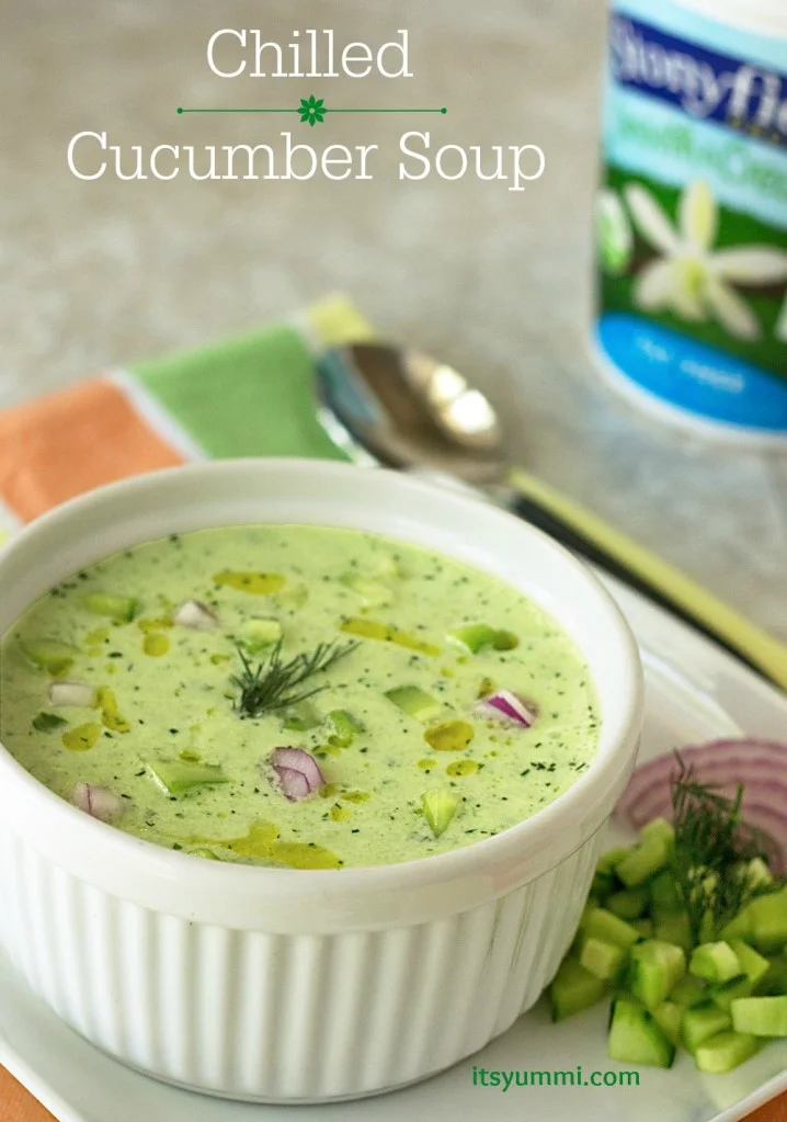 This chilled cucumber soup recipe from ItsYummi.com will be the refreshing star at your summer picnic!