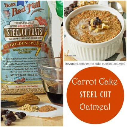 Carrot Cake Steel Cut Oatmeal - Breakfast oatmeal that tastes like carrot cake?! Oh YES, please! Healthy and so good! | itsyummi.com