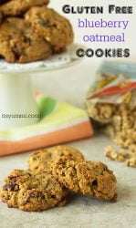 gluten free granola breakfast cookies with dried blueberries