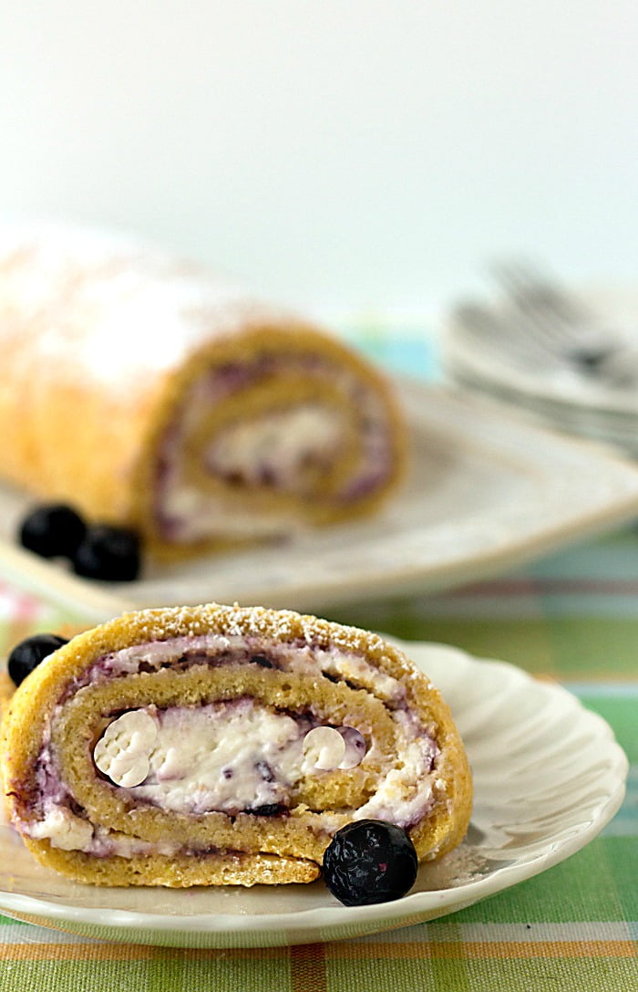 slice of Blueberries and Cream Cake