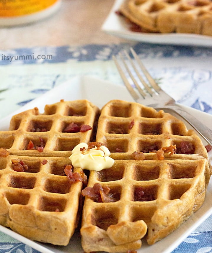 Candied Bacon Buttermilk Waffles Its Yummi