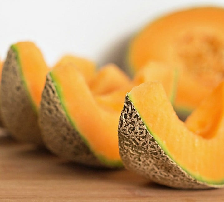 wedges of fresh cantaloupe for a Chilled Cantaloupe Soup recipe