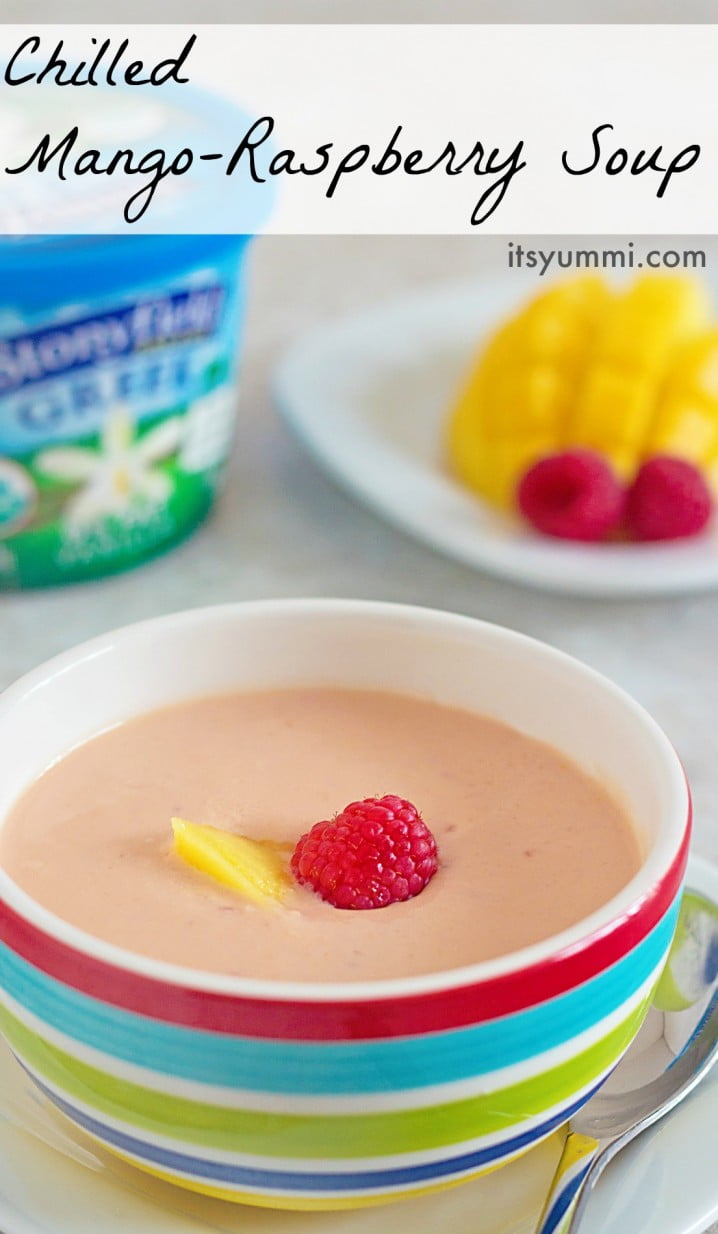 Chilled Mango Raspberry Soup recipe from @itsyummi