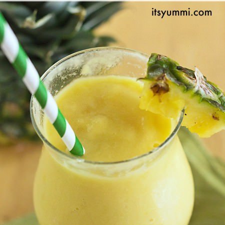 This 3 ingredient Pineapple Whip recipe is a healthier version of the one you can get at Disney! From ItsYummi.com